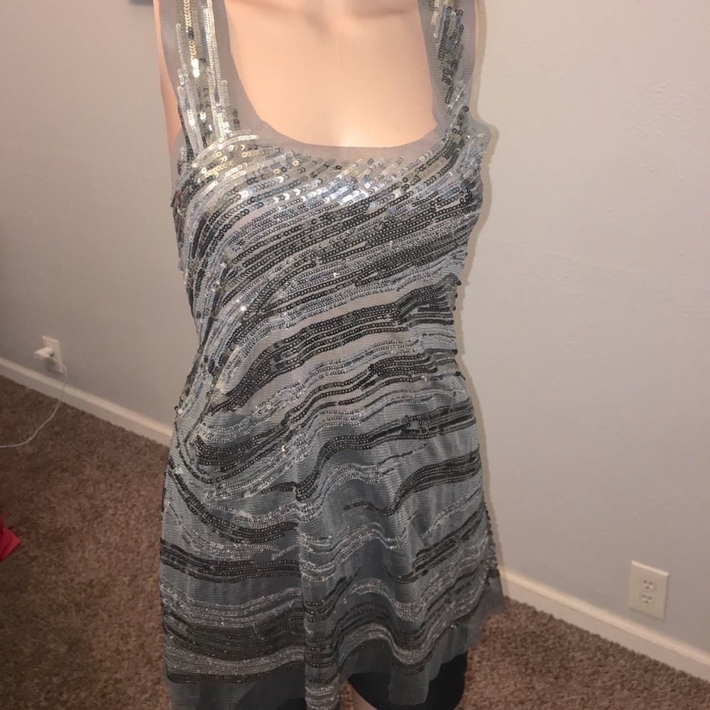 Romeo and Juliet Couture Sheer Sequined Blouse